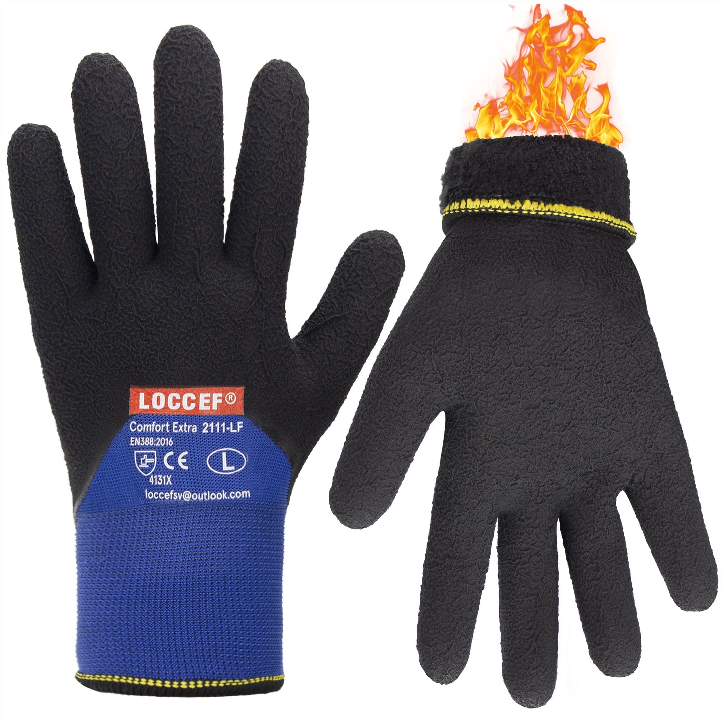 2 Pairs Winter Work Gloves for Men and Women, Freezer Gloves for Work Below Zero, Thermal Insulated, Super Grip
