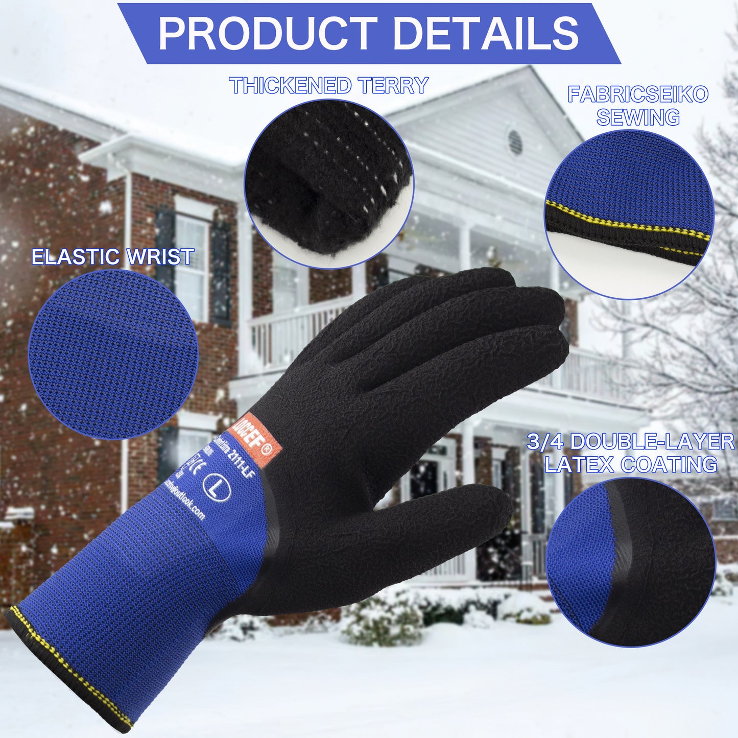 2 Pairs Winter Work Gloves for Men and Women, Freezer Gloves for Work Below Zero, Thermal Insulated, Super Grip