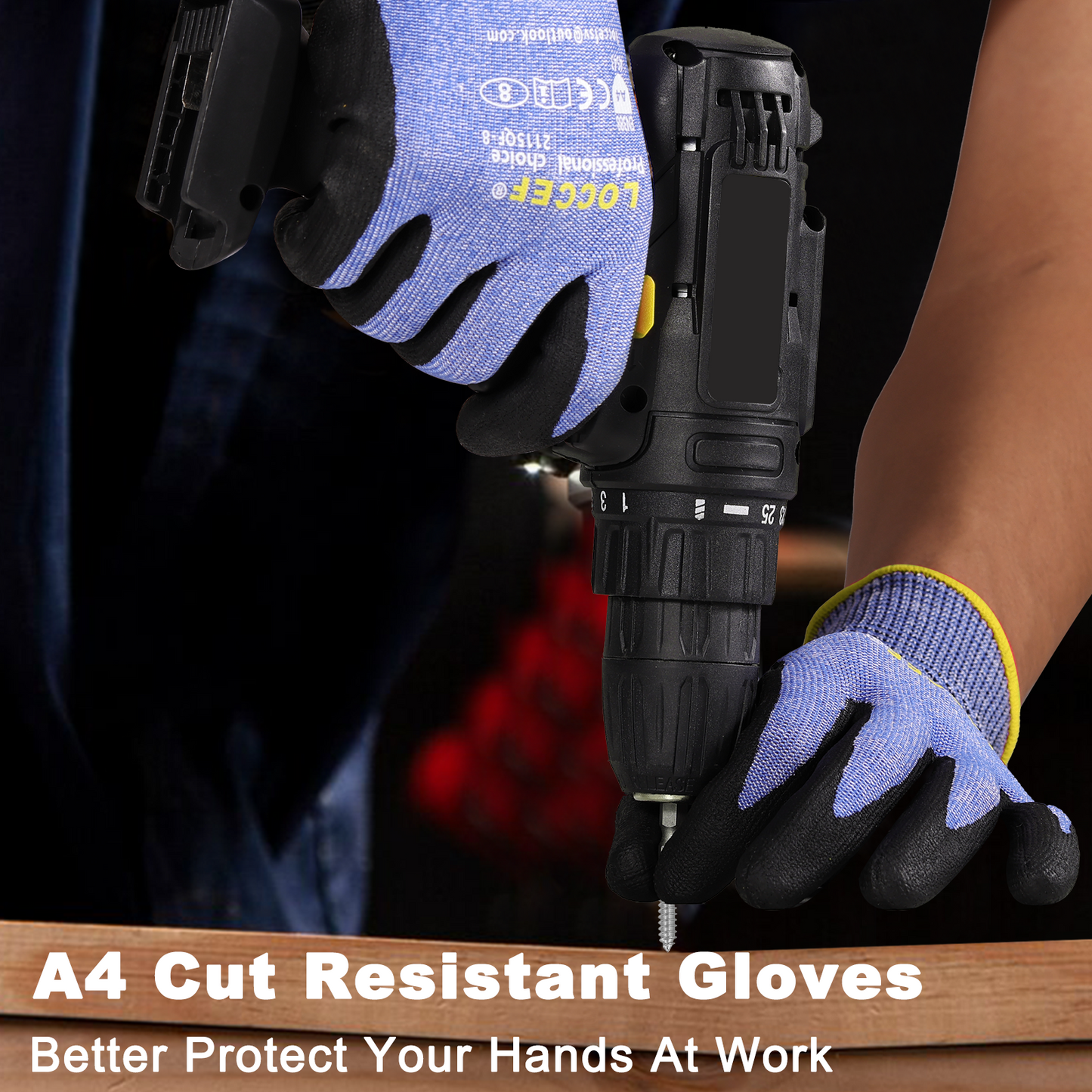 3 Pairs Safety Work Gloves,Touchscreen Compatible, Superior Dexterity,Level 5/A4 Cut Resistant Work Gloves