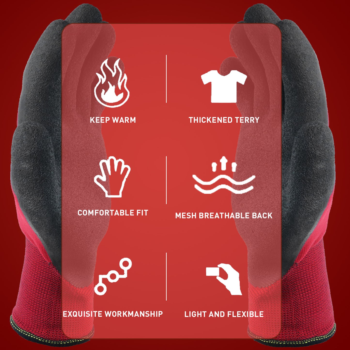 2 Pairs Winter Work Gloves for Men and Women, Freezer Gloves for Work Below Zero, Thermal Insulated, Super Grip