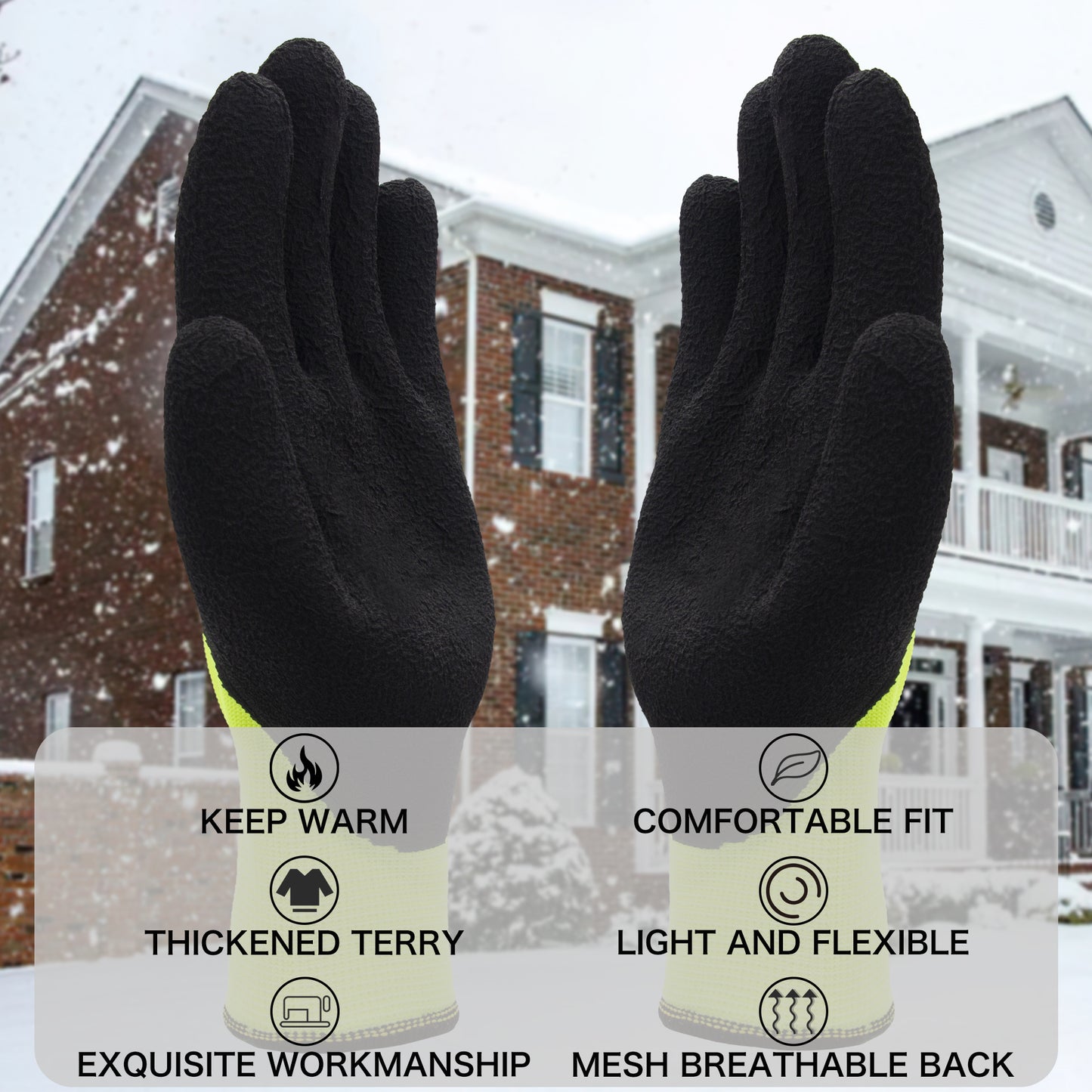2 Pairs Winter Work Gloves for Men and Women, Freezer Gloves for Work Below Zero, Thermal Insulated, Super Grip