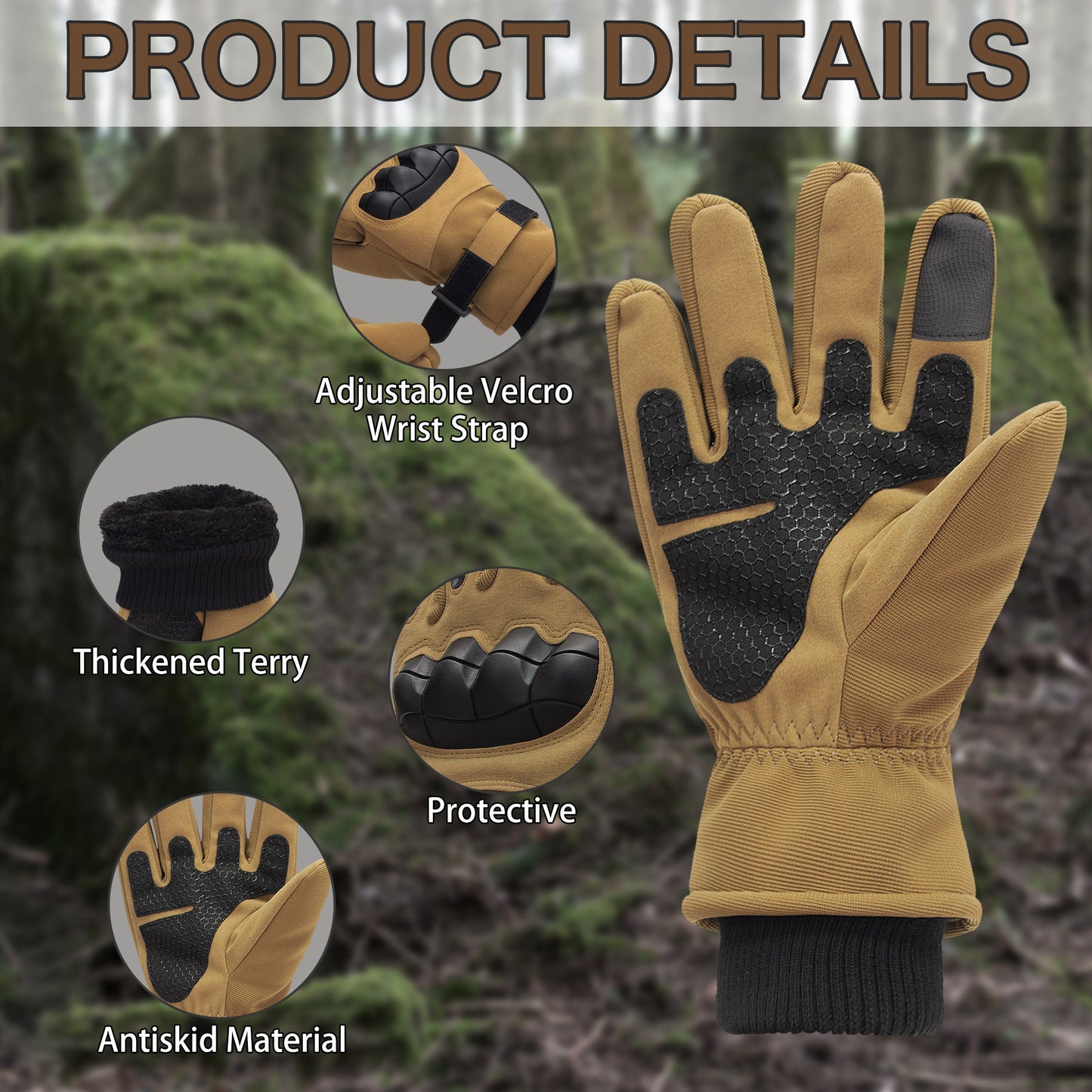 -20℃/-4°F ColdProof Winter Gloves,Tactical,Impact Winter Gloves, Touch Screen,Safety Winter Gloves, Impact Protection