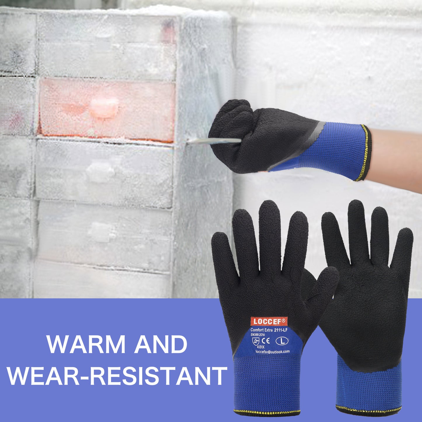 2 Pairs Winter Work Gloves for Men and Women, Freezer Gloves for Work Below Zero, Thermal Insulated, Super Grip