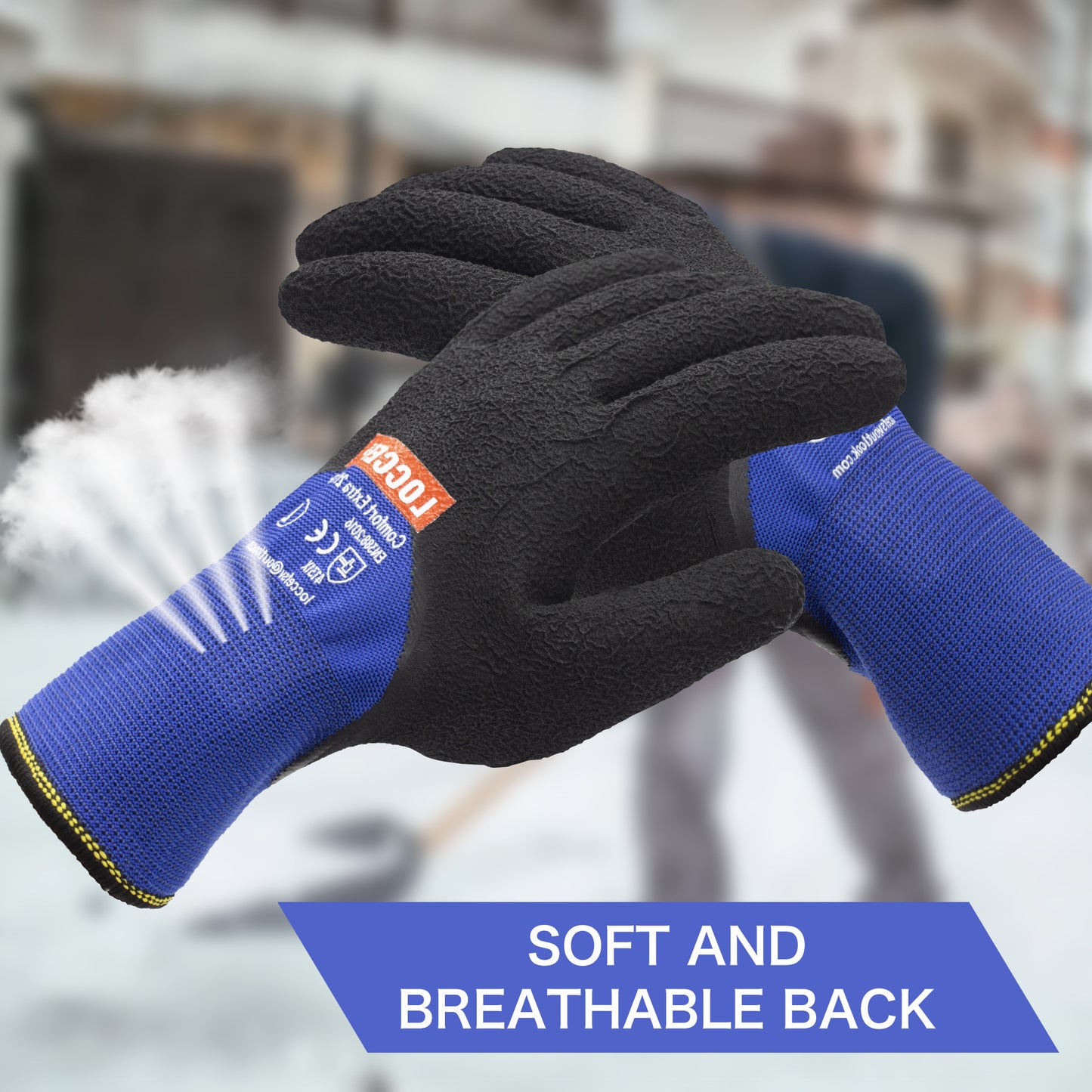 2 Pairs Winter Work Gloves for Men and Women, Freezer Gloves for Work Below Zero, Thermal Insulated, Super Grip